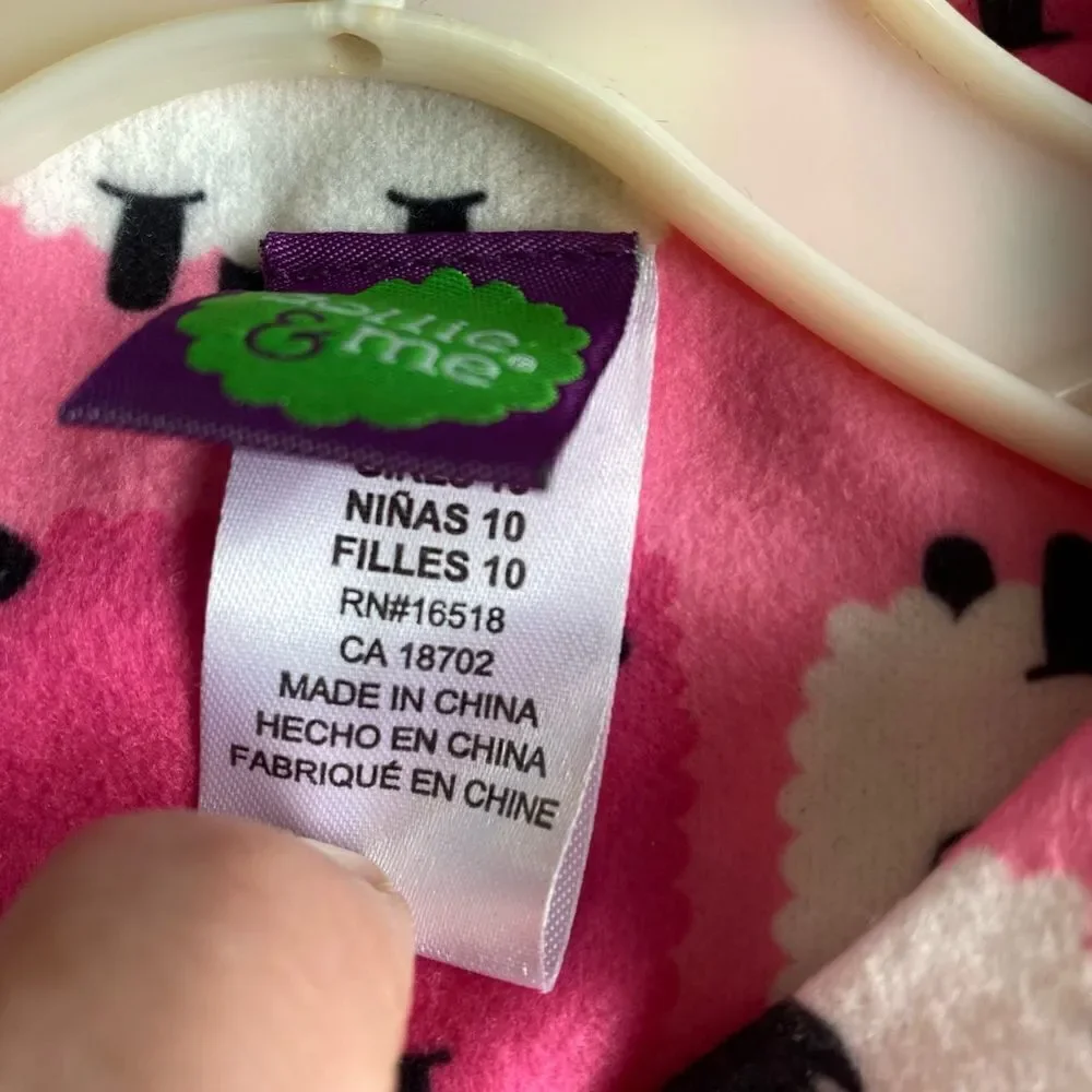 Dollie & me NWOT girls pink sheep printed two-piece pajama set
